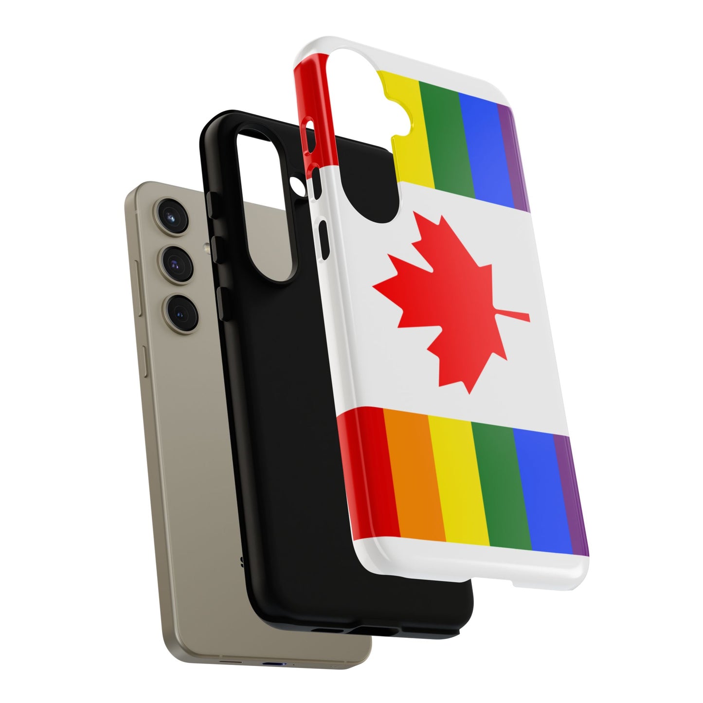Pride Flag Phone Case -Tough Cases for LGBTQ+ Supporters Canada Theme Rainbow Design Colorful Accessories Birthday Gift