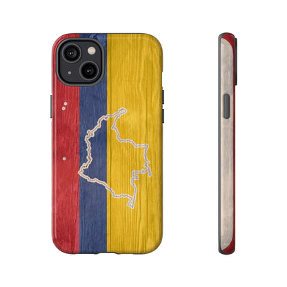 Colombian Flag Map Style iPhone Case Protective Tough Cover Flag of Colombia Samsung Colombian Pride Huawei Hard Plastic Back Colombia Phone