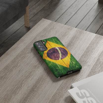 Brazil Phone Case Protective Tough Cover Flag of Brazil Samsung Brazilian Pride Hard Plastic Back Brazil Flag Cover IPhone Souvenir Gift Protective Case