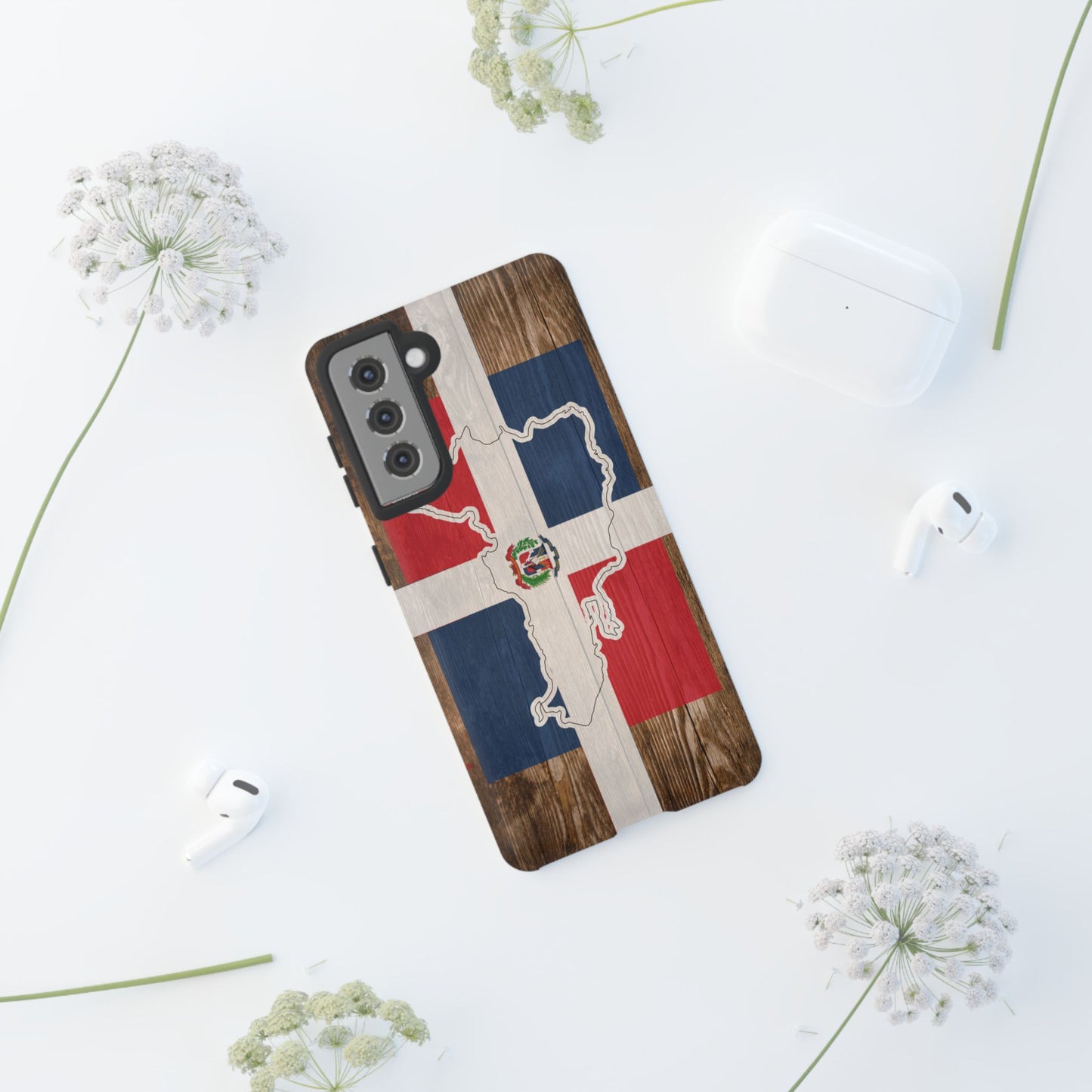 Dominican Republic Flag Phone Map Case Protective Tough Cover Flag of Dominican Pride Hard Plastic Back DR Flag Cover Dominicana