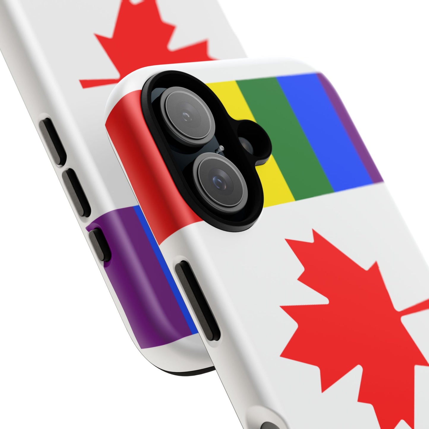 Pride Flag Phone Case -Tough Cases for LGBTQ+ Supporters Canada Theme Rainbow Design Colorful Accessories Birthday Gift