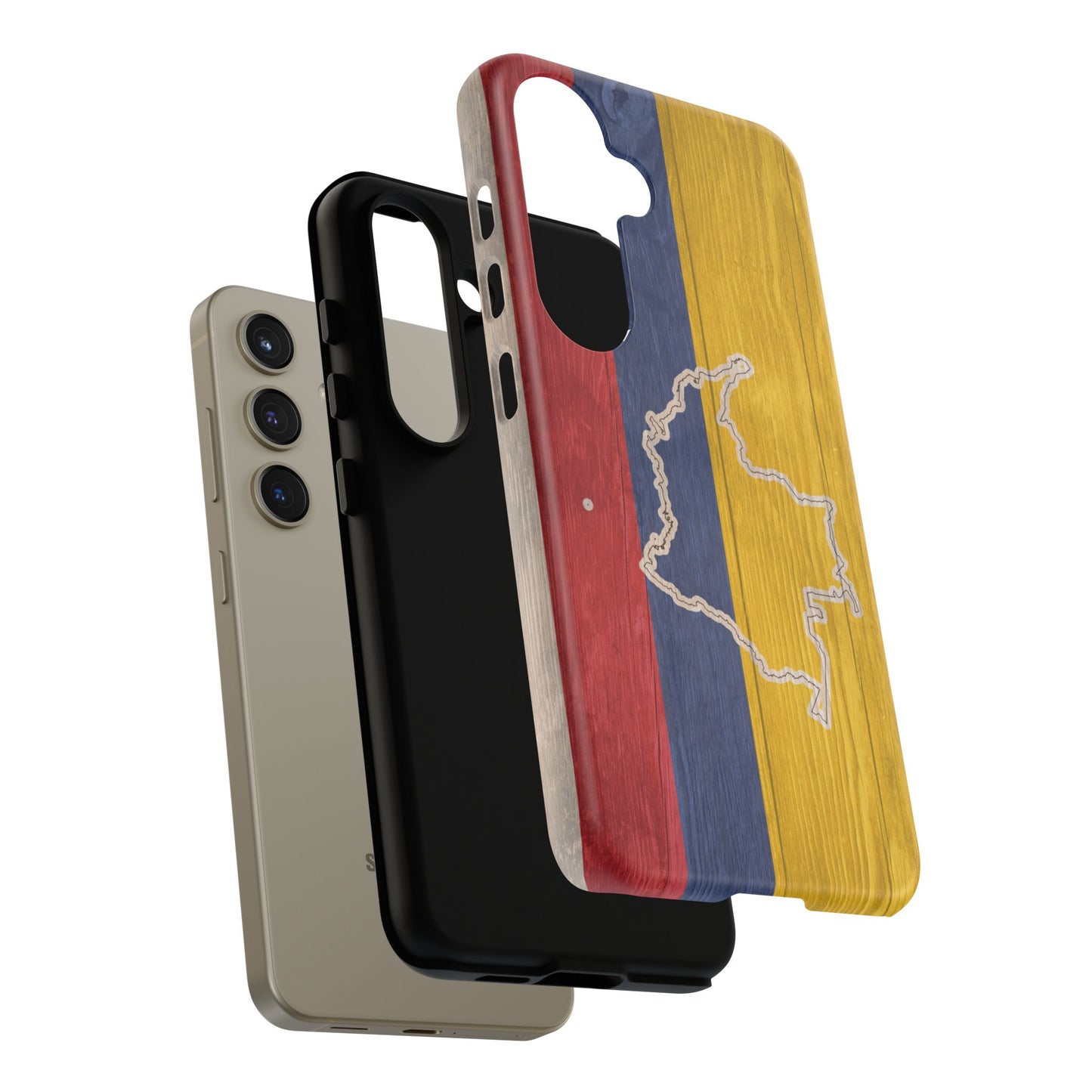 Colombian Flag Map Style iPhone Case Protective Tough Cover Flag of Colombia Samsung Colombian Pride Huawei Hard Plastic Back Colombia Phone
