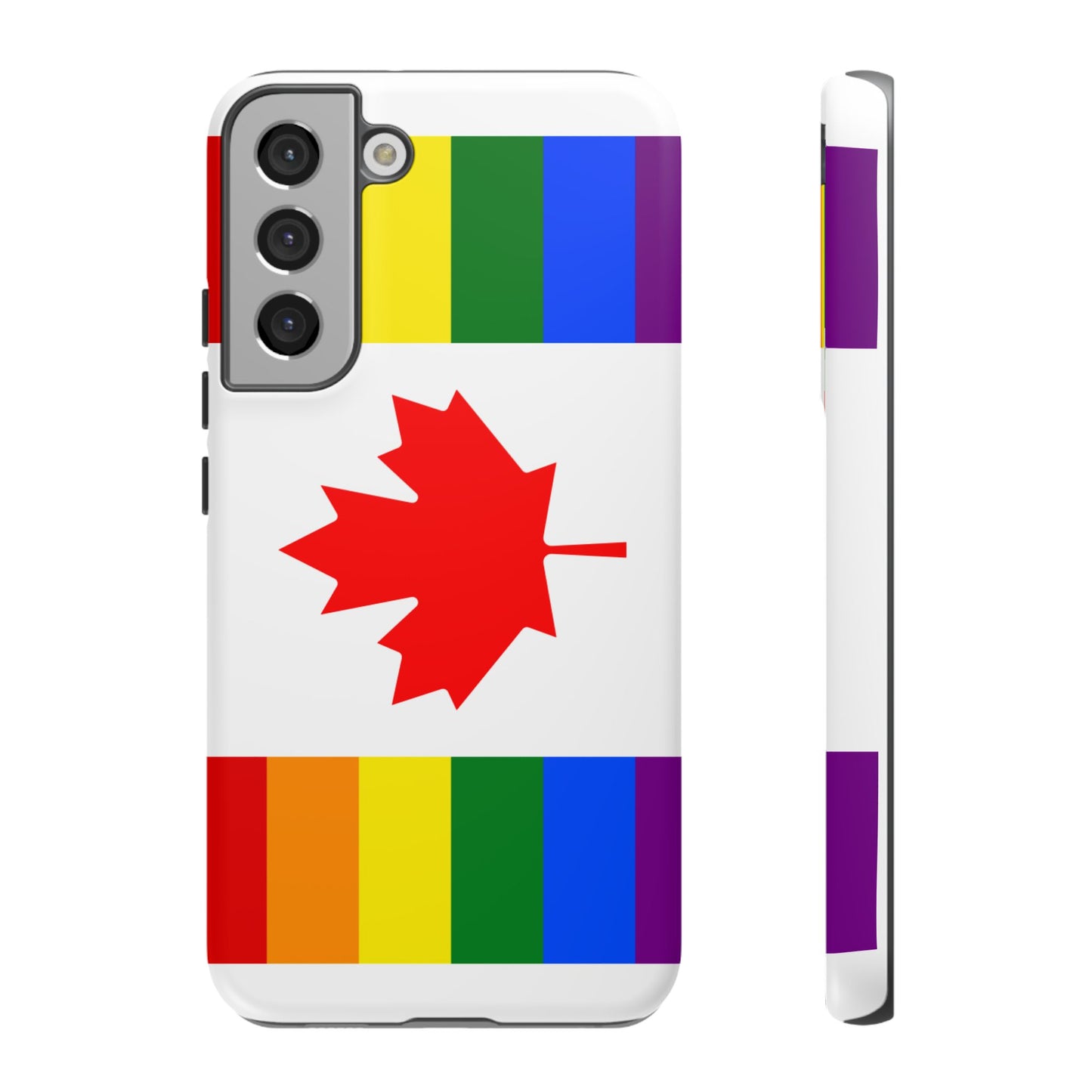 Pride Flag Phone Case -Tough Cases for LGBTQ+ Supporters Canada Theme Rainbow Design Colorful Accessories Birthday Gift