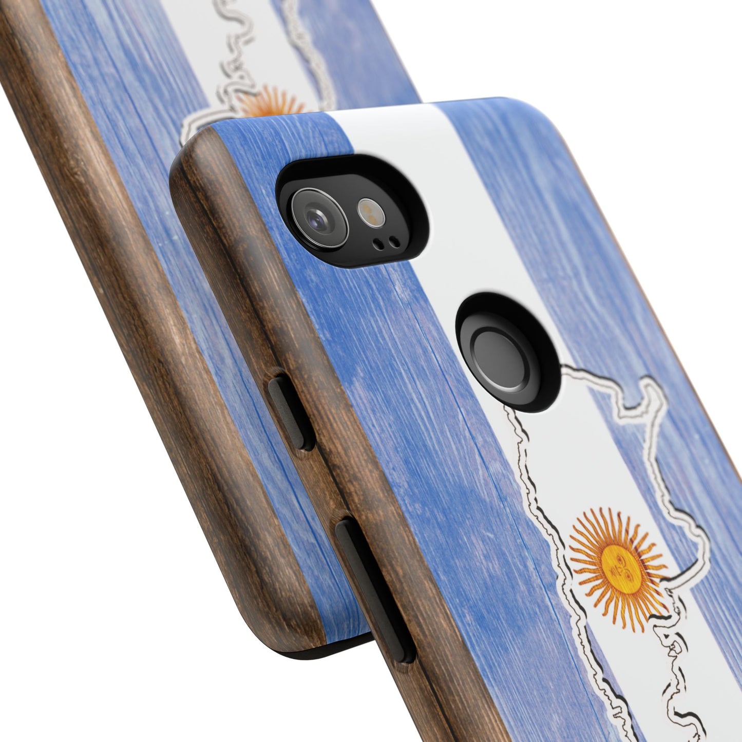 Argentina Flag Phone Case Samsung Tough Protective Cover Argentinean Pride Hard Plastic Map Argentinian Design Argentina Souvenir Wood Design Style
