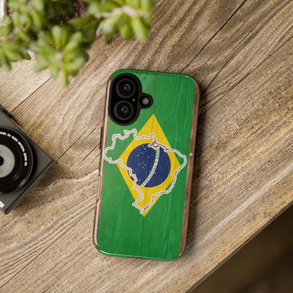 Brazil Flag Phone Map Case Protective Tough Cover Flag of Brazil Samsung Brazilian Pride Hard Plastic Back Brazil Flag Cover
