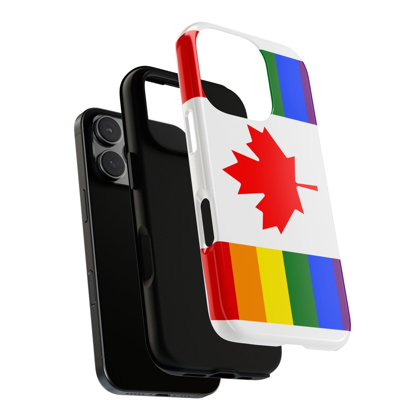 Pride Flag Phone Case -Tough Cases for LGBTQ+ Supporters Canada Theme Rainbow Design Colorful Accessories Birthday Gift