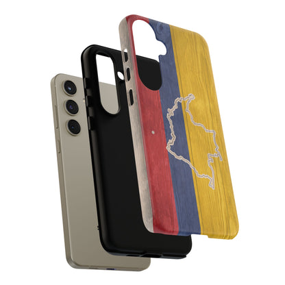 Colombian Flag Map Style iPhone Case Protective Tough Cover Flag of Colombia Samsung Colombian Pride Huawei Hard Plastic Back Colombia Phone