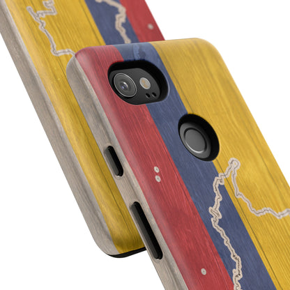 Colombian Flag Map Style iPhone Case Protective Tough Cover Flag of Colombia Samsung Colombian Pride Huawei Hard Plastic Back Colombia Phone