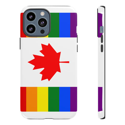 Pride Flag Phone Case -Tough Cases for LGBTQ+ Supporters Canada Theme Rainbow Design Colorful Accessories Birthday Gift