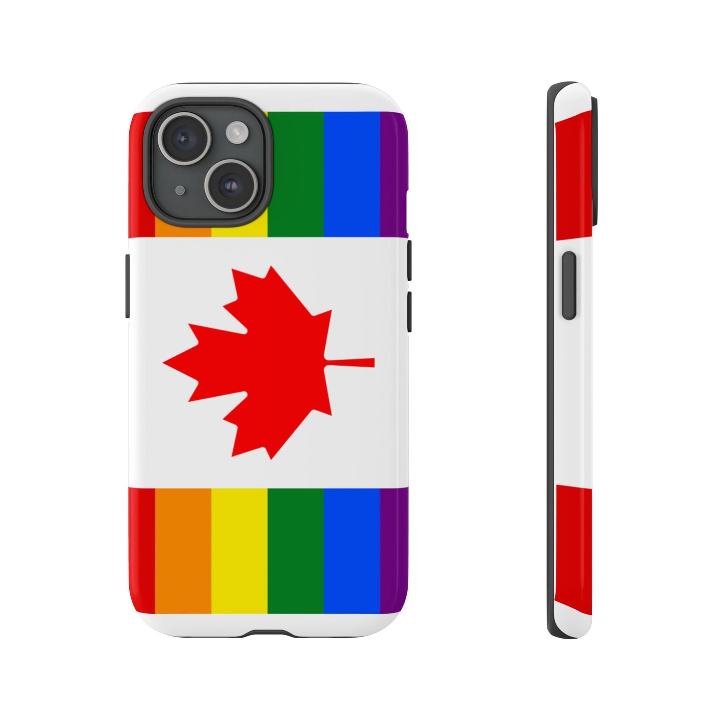 Pride Flag Phone Case -Tough Cases for LGBTQ+ Supporters Canada Theme Rainbow Design Colorful Accessories Birthday Gift