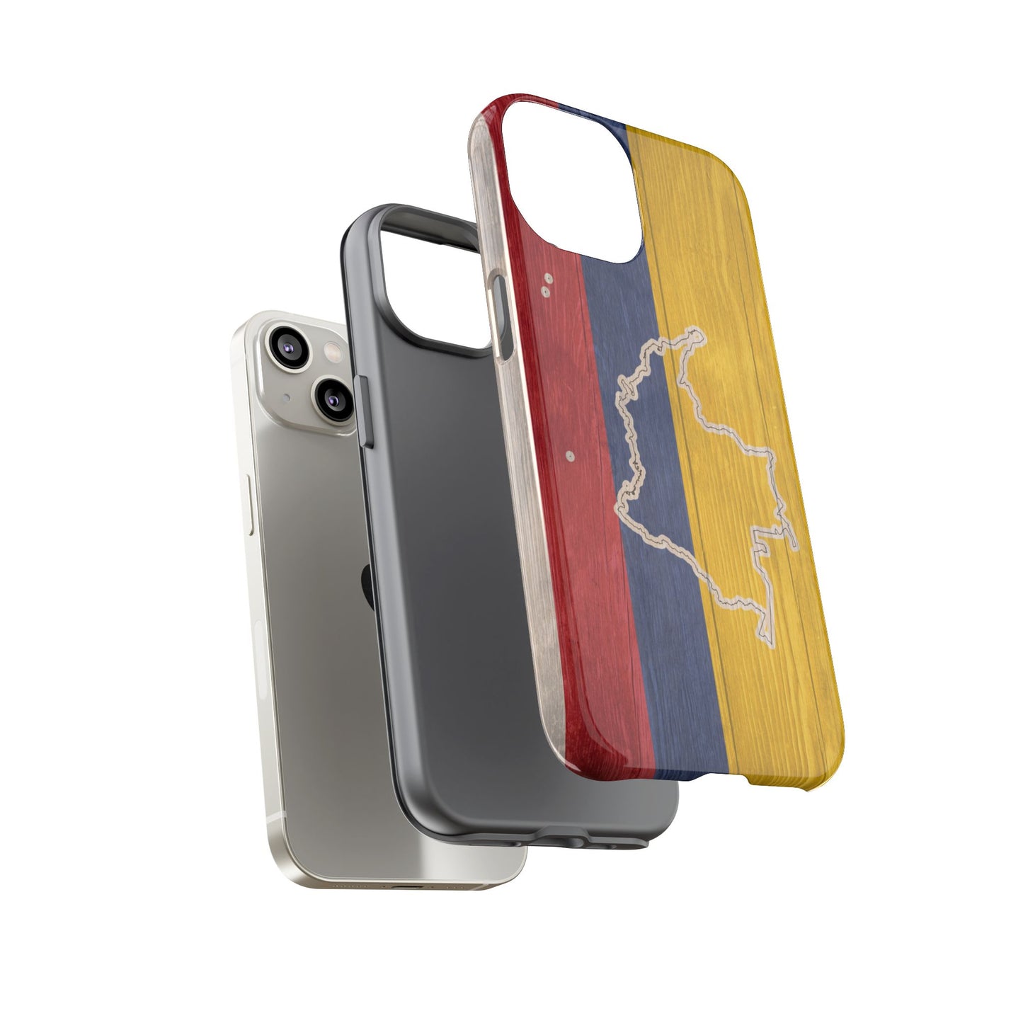 Colombian Flag Map Style iPhone Case Protective Tough Cover Flag of Colombia Samsung Colombian Pride Huawei Hard Plastic Back Colombia Phone