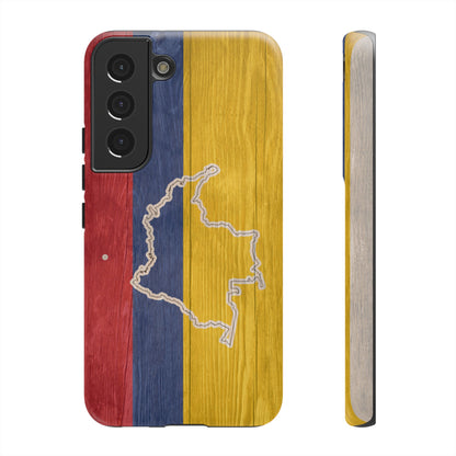 Colombian Flag Map Style iPhone Case Protective Tough Cover Flag of Colombia Samsung Colombian Pride Huawei Hard Plastic Back Colombia Phone