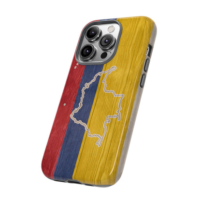 Colombian Flag Map Style iPhone Case Protective Tough Cover Flag of Colombia Samsung Colombian Pride Huawei Hard Plastic Back Colombia Phone