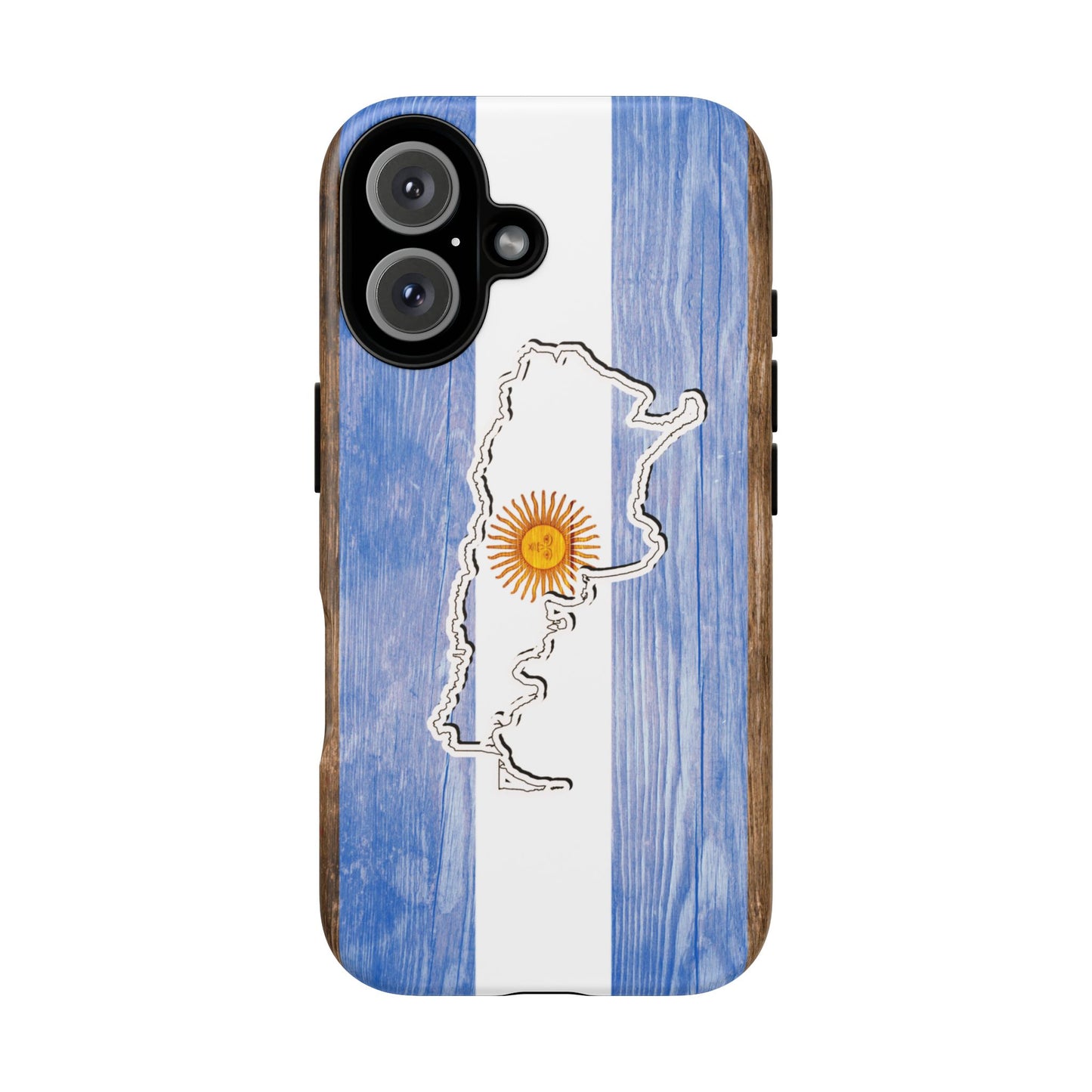 Argentina Flag Phone Case Samsung Tough Protective Cover Argentinean Pride Hard Plastic Map Argentinian Design Argentina Souvenir Wood Design Style