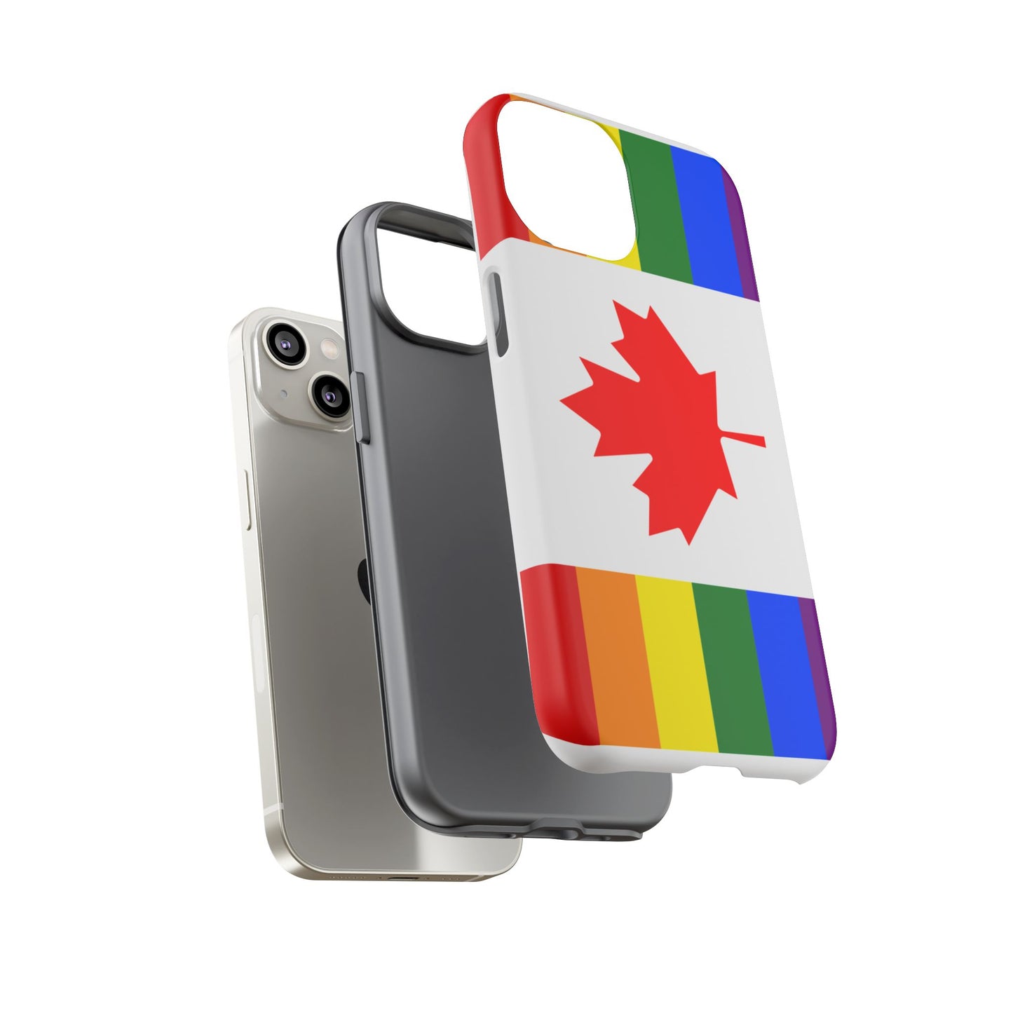 Pride Flag Phone Case -Tough Cases for LGBTQ+ Supporters Canada Theme Rainbow Design Colorful Accessories Birthday Gift