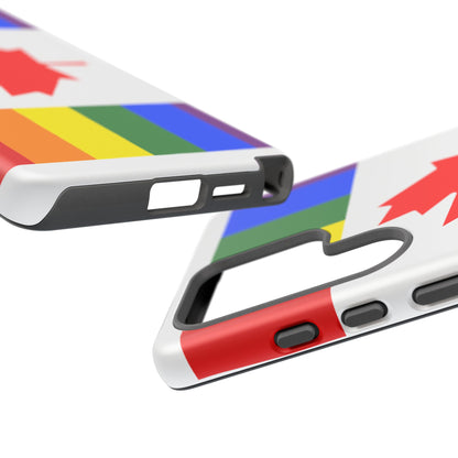 Pride Flag Phone Case -Tough Cases for LGBTQ+ Supporters Canada Theme Rainbow Design Colorful Accessories Birthday Gift