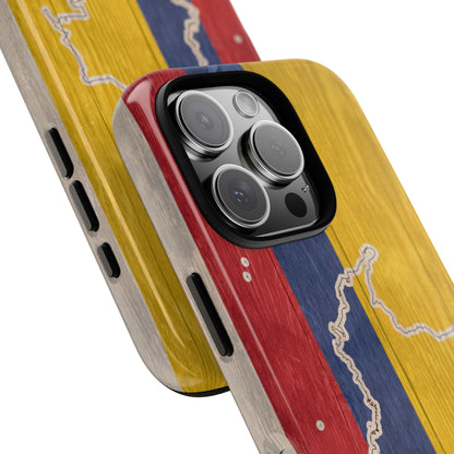 Colombian Flag Map Style iPhone Case Protective Tough Cover Flag of Colombia Samsung Colombian Pride Huawei Hard Plastic Back Colombia Phone