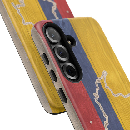 Colombian Flag Map Style iPhone Case Protective Tough Cover Flag of Colombia Samsung Colombian Pride Huawei Hard Plastic Back Colombia Phone