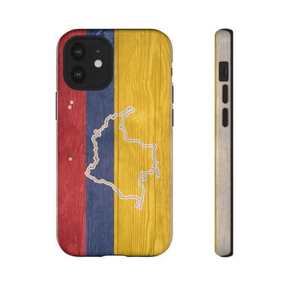 Colombian Flag Map Style iPhone Case Protective Tough Cover Flag of Colombia Samsung Colombian Pride Huawei Hard Plastic Back Colombia Phone