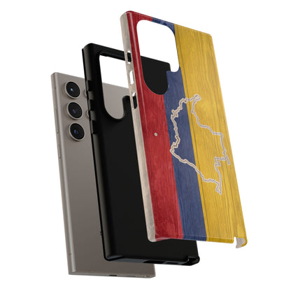 Colombian Flag Map Style iPhone Case Protective Tough Cover Flag of Colombia Samsung Colombian Pride Huawei Hard Plastic Back Colombia Phone