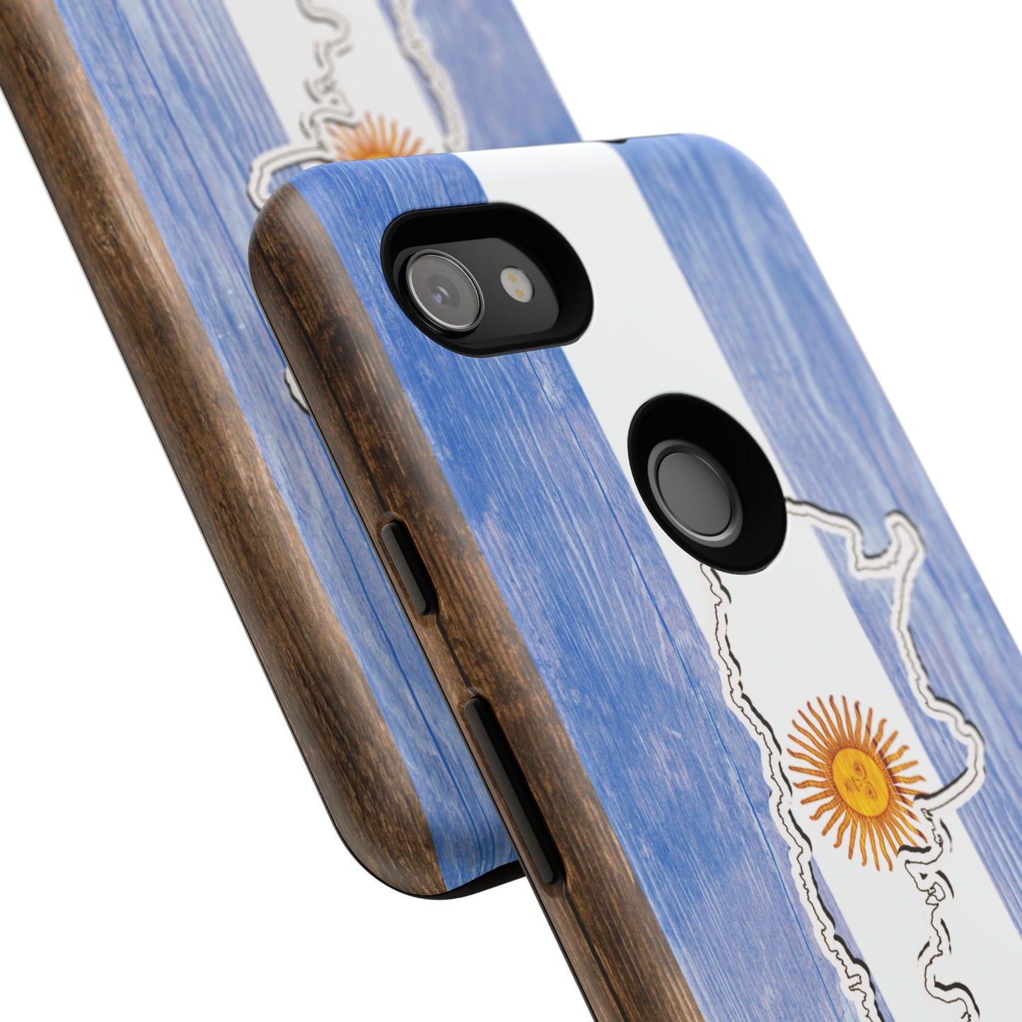 Argentina Flag Phone Case Samsung Tough Protective Cover Argentinean Pride Hard Plastic Map Argentinian Design Argentina Souvenir Wood Design Style