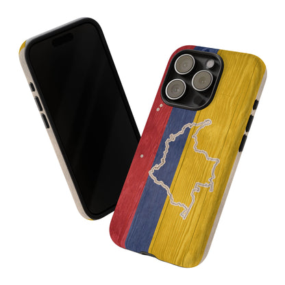 Colombian Flag Map Style iPhone Case Protective Tough Cover Flag of Colombia Samsung Colombian Pride Huawei Hard Plastic Back Colombia Phone