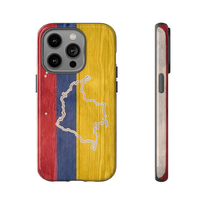 Colombian Flag Map Style iPhone Case Protective Tough Cover Flag of Colombia Samsung Colombian Pride Huawei Hard Plastic Back Colombia Phone