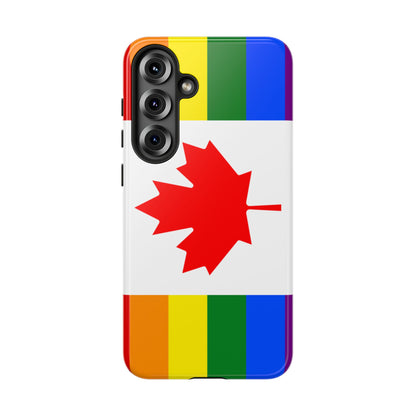 Pride Flag Phone Case -Tough Cases for LGBTQ+ Supporters Canada Theme Rainbow Design Colorful Accessories Birthday Gift