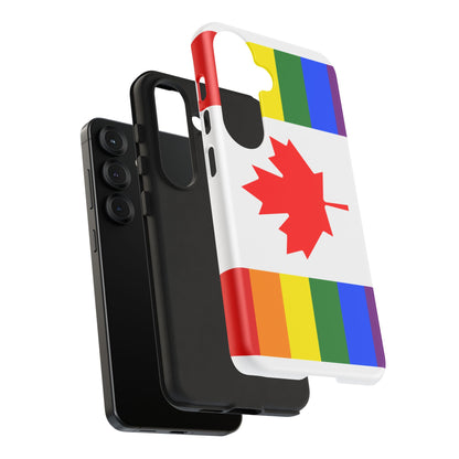 Pride Flag Phone Case -Tough Cases for LGBTQ+ Supporters Canada Theme Rainbow Design Colorful Accessories Birthday Gift