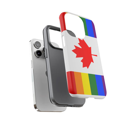 Pride Flag Phone Case -Tough Cases for LGBTQ+ Supporters Canada Theme Rainbow Design Colorful Accessories Birthday Gift