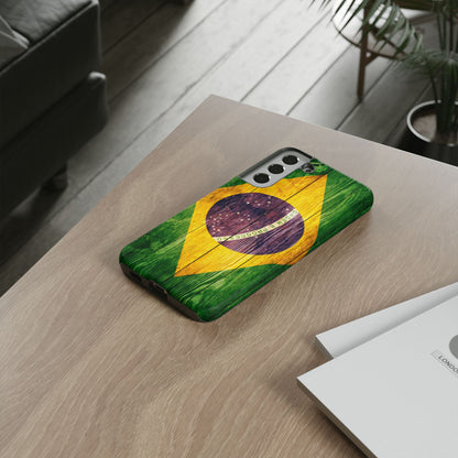 Brazil Phone Case Protective Tough Cover Flag of Brazil Samsung Brazilian Pride Hard Plastic Back Brazil Flag Cover IPhone Souvenir Gift Protective Case