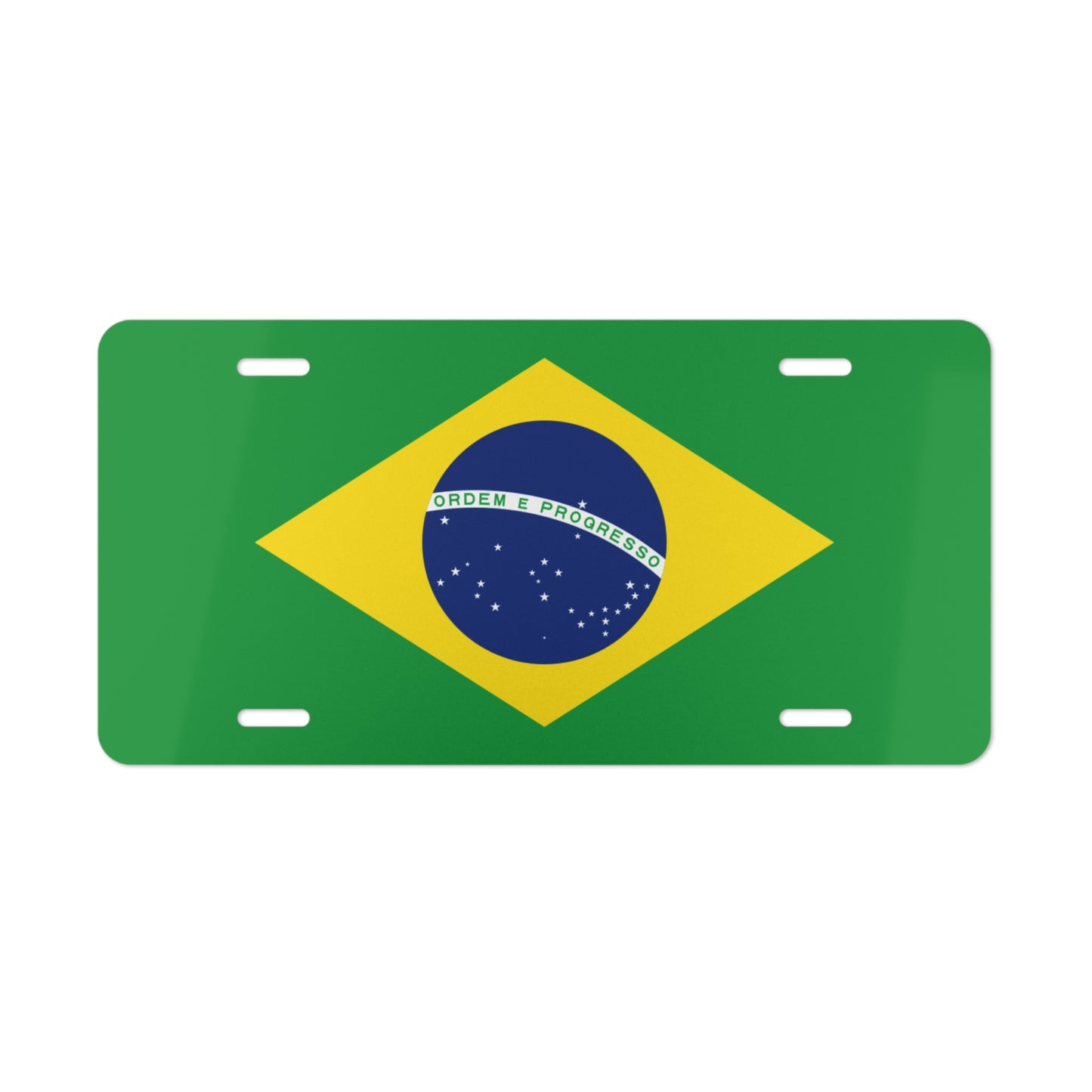 Brazilian Flag Vanity Plate Custom Car Decor Gift Personalized Brazil License Plate Automotive Accessory Car Enthusiasts Brazilian Pride