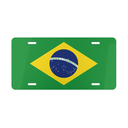 Brazilian Flag Vanity Plate Custom Car Decor Gift Personalized Brazil License Plate Automotive Accessory Car Enthusiasts Brazilian Pride
