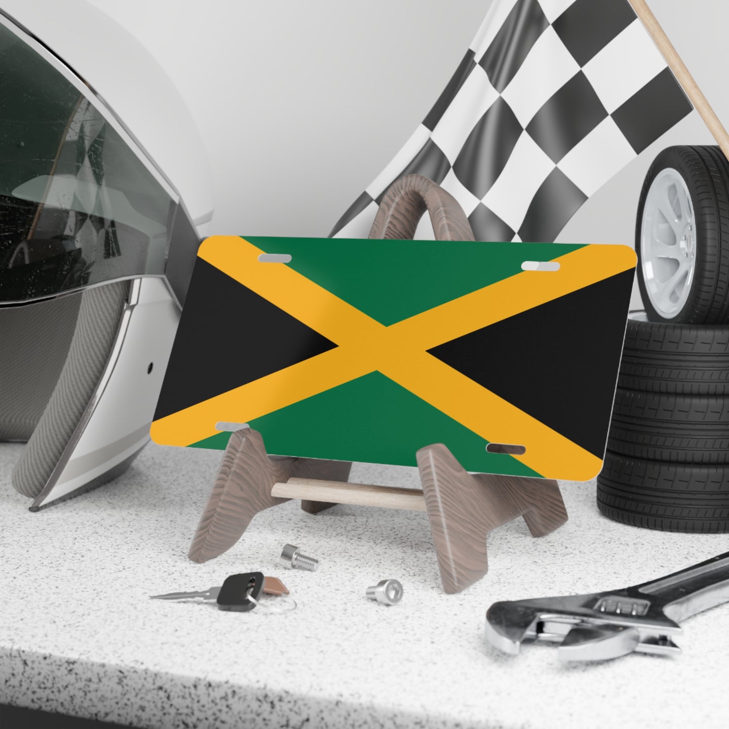 Jamaican Flag Vanity Plate Custom Car Decor Gift Personalized Jamaica License Plate Automotive Accessory Car Enthusiasts Jamaican Pride