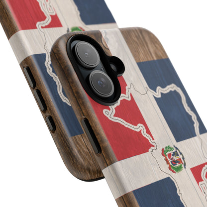 Dominican Republic Flag Phone Map Case Protective Tough Cover Flag of Dominican Pride Hard Plastic Back DR Flag Cover Dominicana
