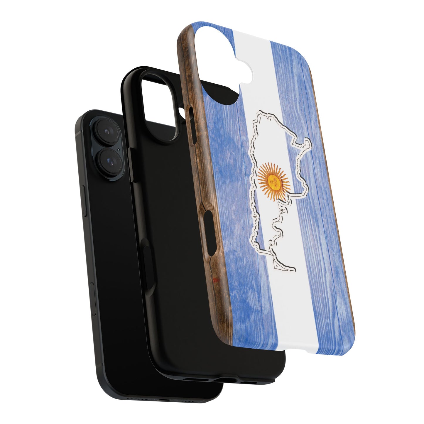Argentina Flag Phone Case Samsung Tough Protective Cover Argentinean Pride Hard Plastic Map Argentinian Design Argentina Souvenir Wood Design Style
