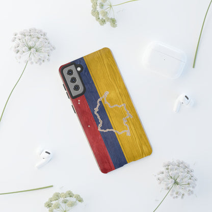 Colombian Flag Map Style iPhone Case Protective Tough Cover Flag of Colombia Samsung Colombian Pride Huawei Hard Plastic Back Colombia Phone