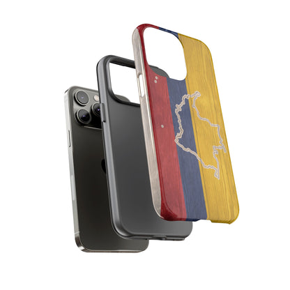 Colombian Flag Map Style iPhone Case Protective Tough Cover Flag of Colombia Samsung Colombian Pride Huawei Hard Plastic Back Colombia Phone