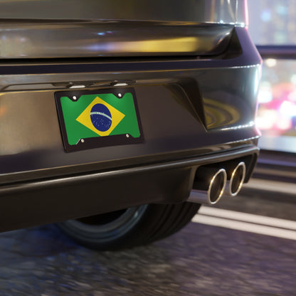 Brazilian Flag Vanity Plate Custom Car Decor Gift Personalized Brazil License Plate Automotive Accessory Car Enthusiasts Brazilian Pride