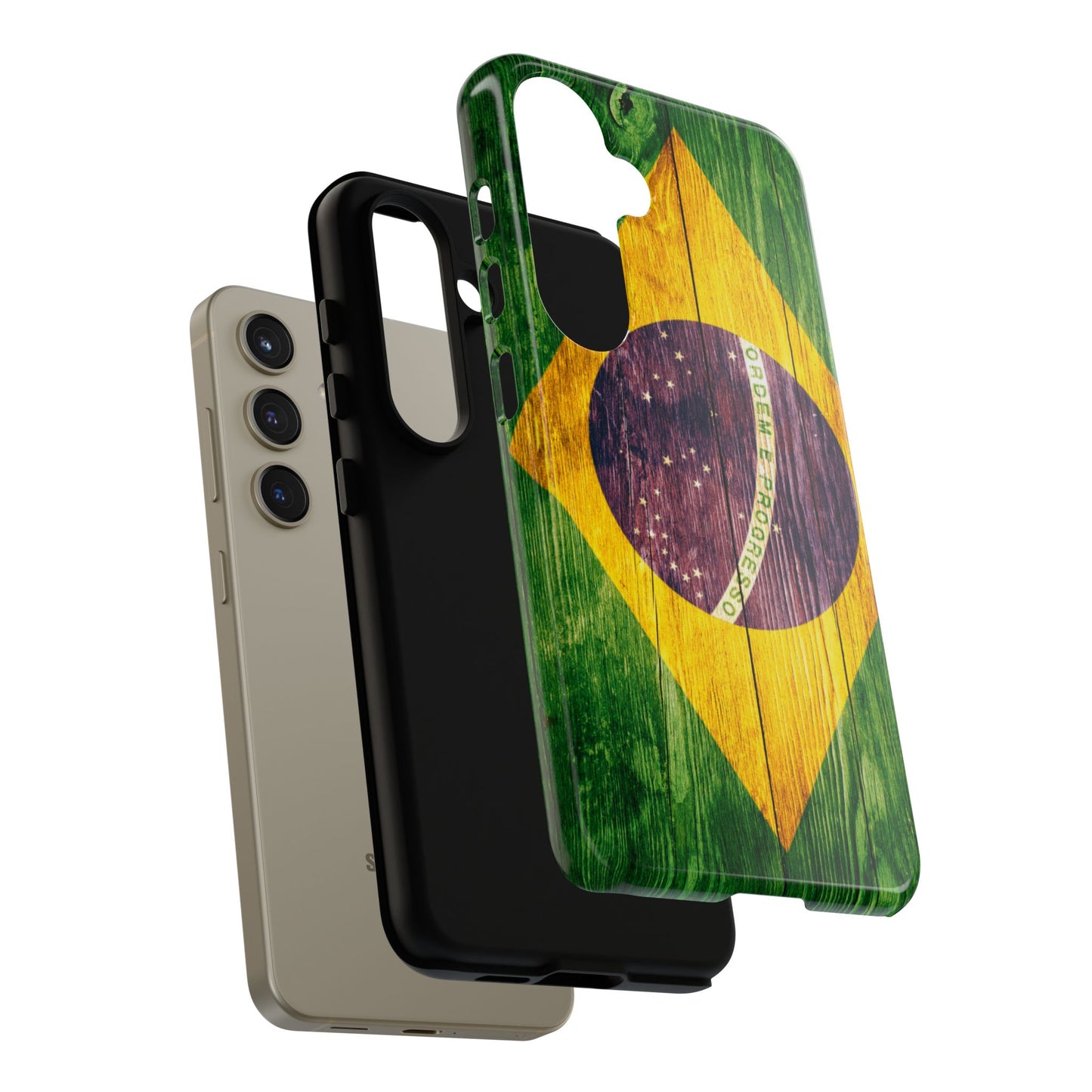 Brazil Phone Case Protective Tough Cover Flag of Brazil Samsung Brazilian Pride Hard Plastic Back Brazil Flag Cover IPhone Souvenir Gift Protective Case