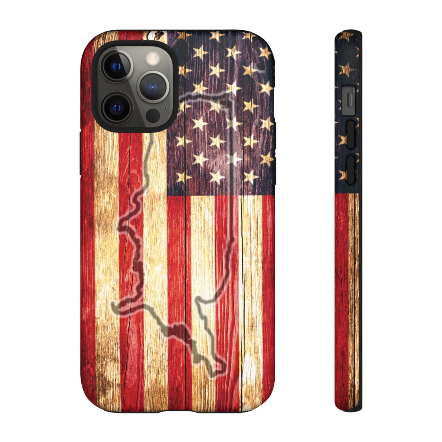 USA flag & map tough phone case for iPhone Samsung Google Patriotic impact-resistant cover with UV protection and shock absorption USA Flag