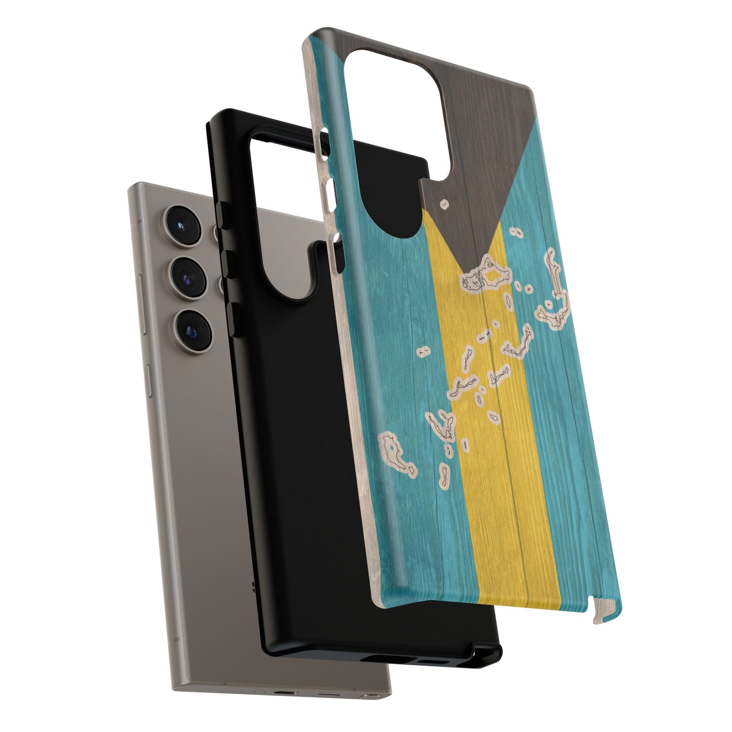 Bahamas Flag Phone Map Case Protective Tough Cover Flag of Bahamas Samsung Bahamian Pride Hard Plastic Back Bahamas Flag Cover