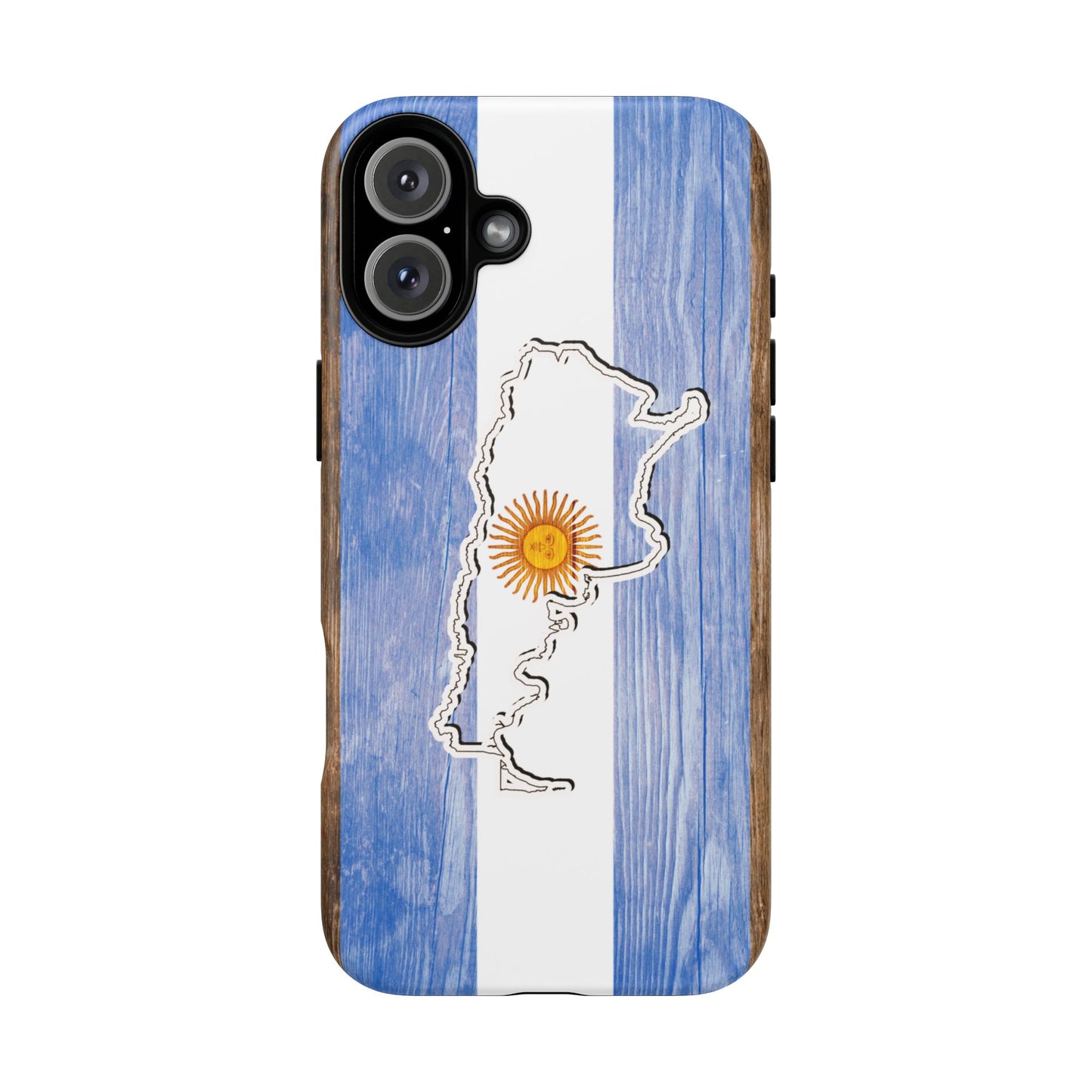 Argentina Flag Phone Case Samsung Tough Protective Cover Argentinean Pride Hard Plastic Map Argentinian Design Argentina Souvenir Wood Design Style