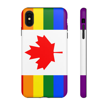Pride Flag Phone Case -Tough Cases for LGBTQ+ Supporters Canada Theme Rainbow Design Colorful Accessories Birthday Gift