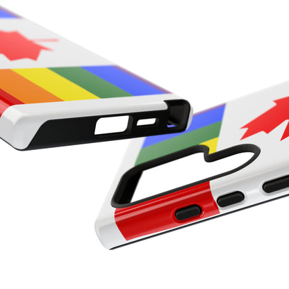 Pride Flag Phone Case -Tough Cases for LGBTQ+ Supporters Canada Theme Rainbow Design Colorful Accessories Birthday Gift