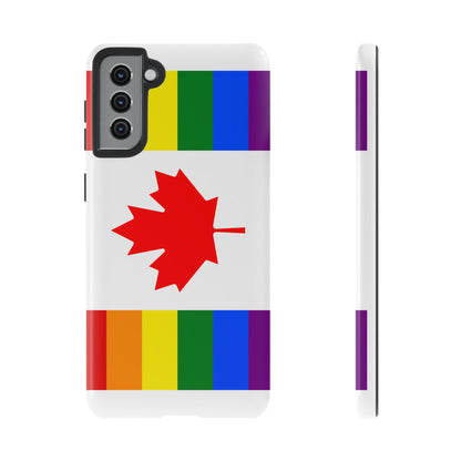 Pride Flag Phone Case -Tough Cases for LGBTQ+ Supporters Canada Theme Rainbow Design Colorful Accessories Birthday Gift