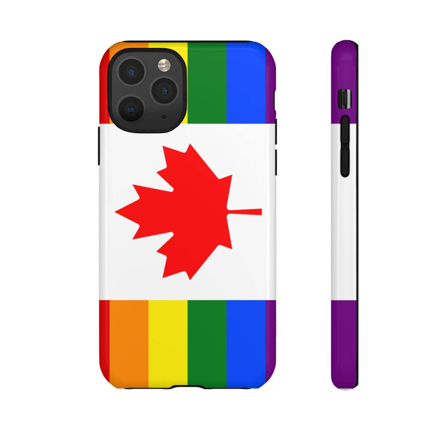 Pride Flag Phone Case -Tough Cases for LGBTQ+ Supporters Canada Theme Rainbow Design Colorful Accessories Birthday Gift