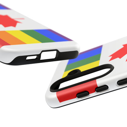 Pride Flag Phone Case -Tough Cases for LGBTQ+ Supporters Canada Theme Rainbow Design Colorful Accessories Birthday Gift