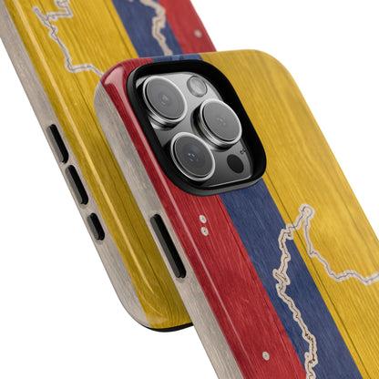 Colombian Flag Map Style iPhone Case Protective Tough Cover Flag of Colombia Samsung Colombian Pride Huawei Hard Plastic Back Colombia Phone