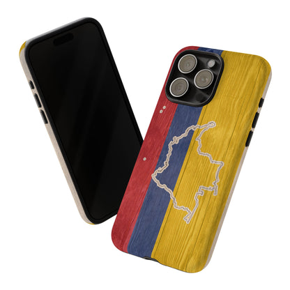 Colombian Flag Map Style iPhone Case Protective Tough Cover Flag of Colombia Samsung Colombian Pride Huawei Hard Plastic Back Colombia Phone